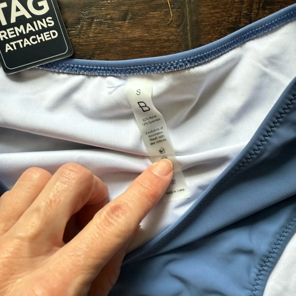 Blue Ruffle Bikini Set - Picture 2 of 3